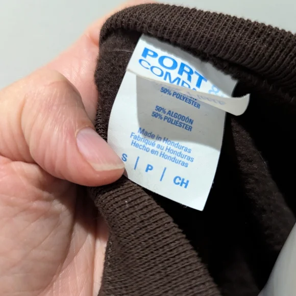 Brown Crewneck Sweater with Bold Text - Picture 3 of 4